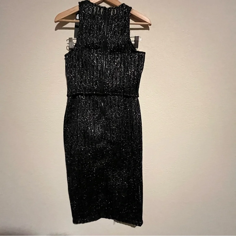 NWT DO+BE Black And Silver Mesh Textured Skirt Set SZ S
